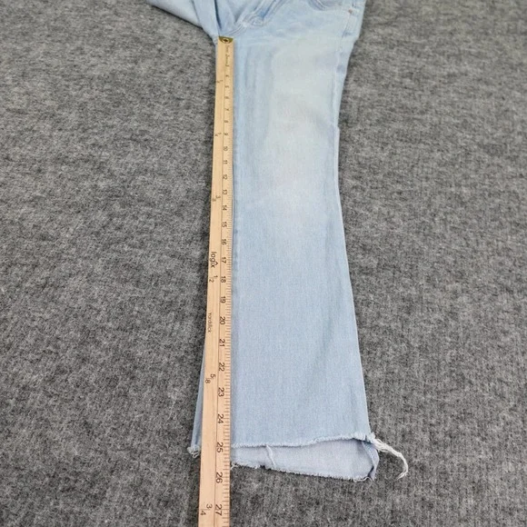 MOTHER The Insider Crop Step Fray Jeans Womens 25 Blue Denim Hold My Hand - Picture 12 of 16